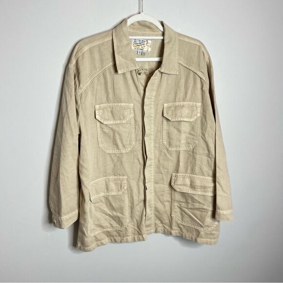 Sandrine Rose x Free People Distressed cotton Linen blend Coat jacket small flaw - Picture 3 of 10